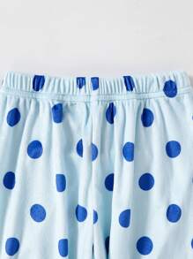 Bộ đồ ngủ dài tay in hình quái vật dễ thương thoải mái cho bé trai 2 món - Màu xanh lam - Xem 6