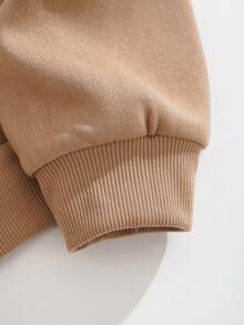 INAWLY 拉链抽绳保暖连帽衫 秋季卫衣 - 卡其色 - 查看 7