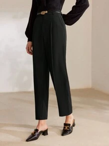 MOTF PREMIUM Solidne, zwężane do przodu spodnie ze skośnymi kieszeniami i bez paska