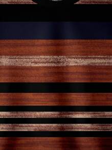 SHEIN LUNE Casual Minimalist Striped Retro Print Hoodie Sweatshirt, Suitable For Autumn/Winter - Multicolor - View 6