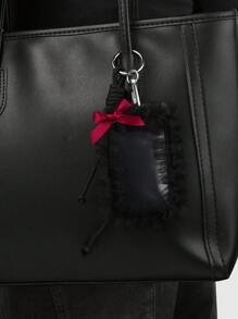ROMWE Kawaii 1 chiếc viền ren đen phong cách Goth, dây đeo có thể điều chỉnh bằng nơ ruy băng đỏ, phụ kiện thời trang cá nhân, phù hợp cho nhân viên văn phòng, sinh viên, trang phục hàng ngày, quà tặng ngày lễ - màu đen - Xem 11