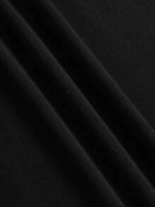 SHEIN Bolty Tween Girls Casual LA Gesture Graphic Print Short Sleeve T-Shirt, Summer - Black - View 4