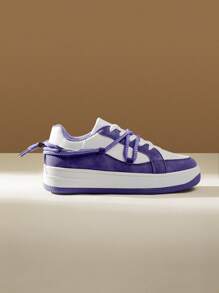 CUCCOO EASI New Style Women's Chunky Sneakers, 2024 Spring Fashionable Thick-Soled Sports Shoes, Versatile Casual Shoes For Women Trainers - Purple - View 6