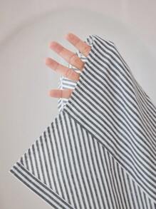 Al Najma Robe longue à manches longues, décontractée, à rayures, croisée sur le devant, ample et modeste, pour l'automne