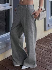 DAZY Straight Casual Wide Leg Pants Women's Loose Trousers Fall,Winter