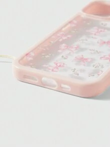 ROMWE Kawaii 1 件粉色蝴蝶结设计手机壳适用于 iPhone 11 12 13 14 15 Pro Max - 彩色 - 查看 2