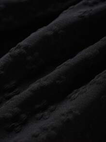 Souflis Souflis 女嬰花卉圖案提花荷葉邊前蝴蝶結洋裝 - 黑色 - 查看 3