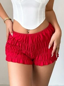 INAWLY Women's Low Waist Slim-Fit Super Shorts, Versatile For Autumn