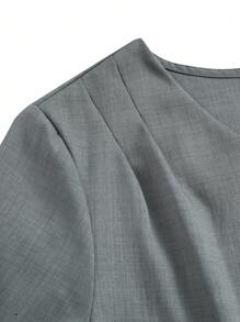 Scrubzie Solid Color V-Neck Short Sleeve Top With Pockets And Elastic Waist Pants Scrub Uniform Set