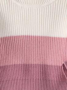 SHEIN Playful Pals 女婴对比条纹针织套衫 - 彩色 - 查看 6