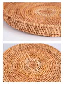 1 pieza Cesta de almacenamiento de estilo japonés hecha a mano , color liso de ratán + Cesto ideal para el hogar, sala de estar, restaurante y picnic al aire libre, Día de San Valentín, boda de san Valentín y cumpleaños