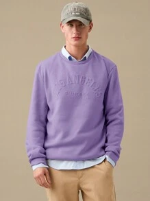Manfinity VCAY 2pc Men's Casual Crew Neck Sweatshirts Soft  Comfortable Stylish - Purple - View 1