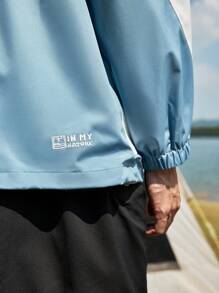 Manfinity Sport Corelite Áo khoác hoodie thường ngày thêu chữ Raglan tay áo màu tương phản cho nam - Nhiều màu - Xem 7
