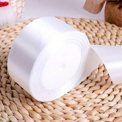 1 条 1.5cm*2200cm/4cm*2200cm 宽白色缎带，适用于 DIY 玫瑰、蛋糕装饰、礼品包装、婚礼、生日派对装饰圣诞节、情人节等节日礼物
