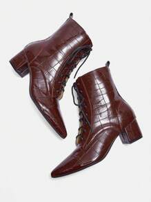 CUCCOO BIZCHIC 法式复古踝靴2024新款秋冬时尚百搭细高跟短靴女圣诞新年节日情人节