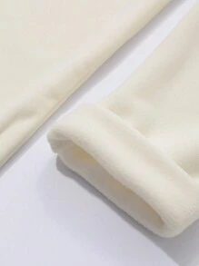 Dazy Kids Tween Girl Comfortable Letter Graphic Elastic Leggings, Fall/Autumn Winter Clothes Thermal Lined - White - View 3