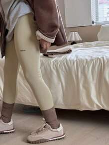 DAZY Tween Girl Letter Print Leggings - Apricot - View 7