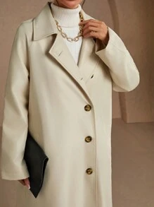 RueChic Premium Quality, Style, Button Through Back Detailed Trench Coat - Beige - View 4