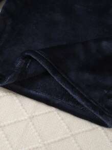 SHEIN Playful Pals Pijama de pelúcia quente e macio casual para meninos, azul marinho, minimalista, fofo, com estampa de nuvem, manga comprida