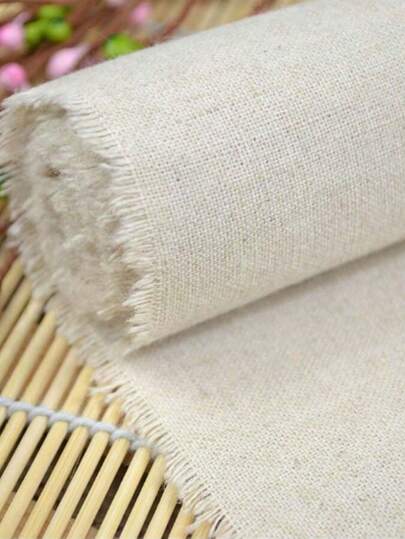 1pc Solid Color Linen Fabric,Width Of 150cm And A Length Of 50/100/200cm, For Embroidery, Clothing Pattern Making, Home Decoration Diy Handcraft Fabric,Dustproof, DIY Sewing Christmas For Holiday Gift Giving