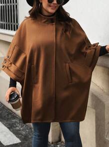 SHEIN Clasi Plus Size Turn-Down Collar Long Sleeve Button Front Elegant Knitted Sweater
