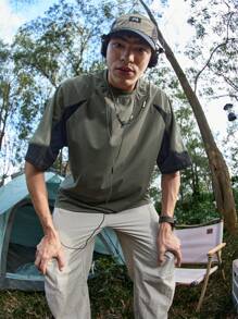 In My Nature Men's Letter Print Raglan Sleeve Round Neck Loose Outdoor T-Shirt