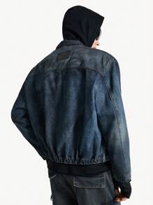 Manfinity VCAY Men's Ombre Snap Front Casual Long Sleeve Denim Jacket, Street Style