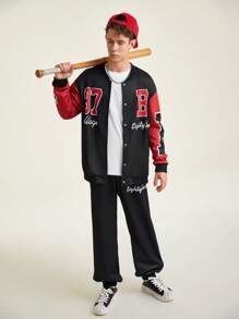 2 pièces Ensemble sweats à capuche et pantalons de survêtement casual, à la mode et confortables pour adolescents garçons