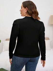 SHEIN Clasi Casual Simple Plus Size Women's Solid Color Long Sleeve T-Shirt