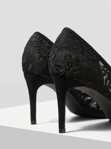 MOTF PREMIUM SEXY LACE SHEER POINT TOE STILETTO HIGH HEELS, FASHION FOR EVENING PARTY FOR AND VIBE, AND WINTER, FOR VALENTINE'S DAY, SPRING SHOES, SPRING BREAK EASTER PROM HEELS FOR CHRISTMAS