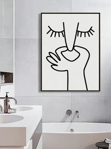 一幅现代印刷引文艺术海报，捏鼻图案海报，房间装饰，浴室，卫生间，走廊，楼梯，墙壁装饰画，家居装饰帆布画，节日装饰家居