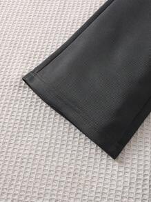 SHEIN Genkimix Kids 2 件套年轻女孩时尚宽松运动衫和高腰阔腿裤套装，休闲春秋季 - 灰色 - 查看 8