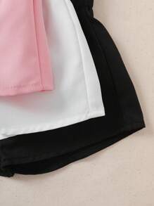SHEIN Vintaside Kids 3pcs/Set Baby Girls Casual Minimalist Style Shorts Bottoms, Summer - Multicolor - View 7