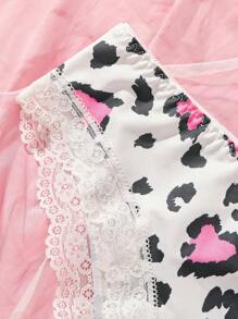 Bragas con encaje y estampado de leopardo para adolescentes