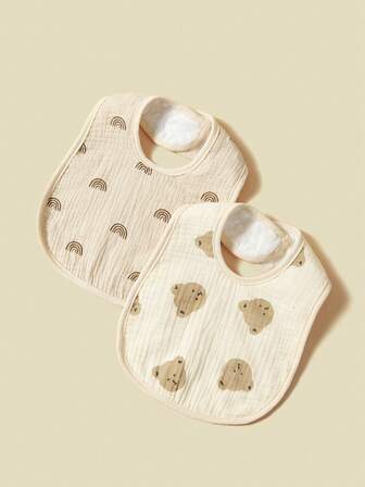 5 st/set bomullshaklappar i U-form för bebisar, anti-saliv rapsdukar