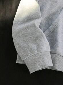 Manfinity VCAY Men's Knitted Hooded Full Zip Up Long Sleeve Thermal Lined Sweatshirt,Dark Grey,Autumn,Streetwear,City Break Graphic Hoodie For Friends,Husband Gifts - Light Grey - View 5