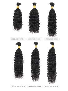 Boho Braids 1PC Crochet Human Hair Bulk For Braiding No Weft Water Wave Virgin Human Hair Extension Natural Black Knotless Braids Hair Extensions - SNatural - View 3