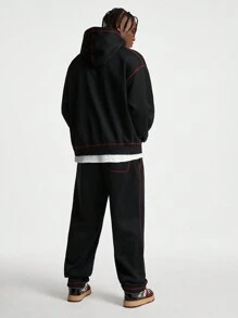 Manfinity VCAY Conjunto de sudadera holgada de manga larga de punto para hombres