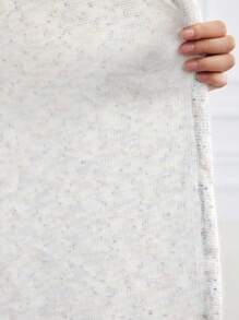 SHEIN Maternity Button Up Ribbed Knit Drop Shoulder, Drop Shoulder Top - Red - View 6