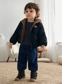 Cozy Pixies 1 双男孩/女孩黑色时尚潮流经典钩环舒适保暖羊毛休闲运动鞋，适合日常穿着和运动，秋冬季 - 黑色 - 查看 3