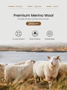 GLOWMODE 美利奴羊毛修身高领长袖 T 恤 - 黑色 - 查看 2