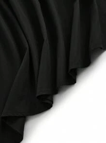 Flirla Vestido de cóctel midi elegante de talla grande para mujer, de cuello redondo, manga larga, cintura ceñida y ajustado, color negro para fiestas