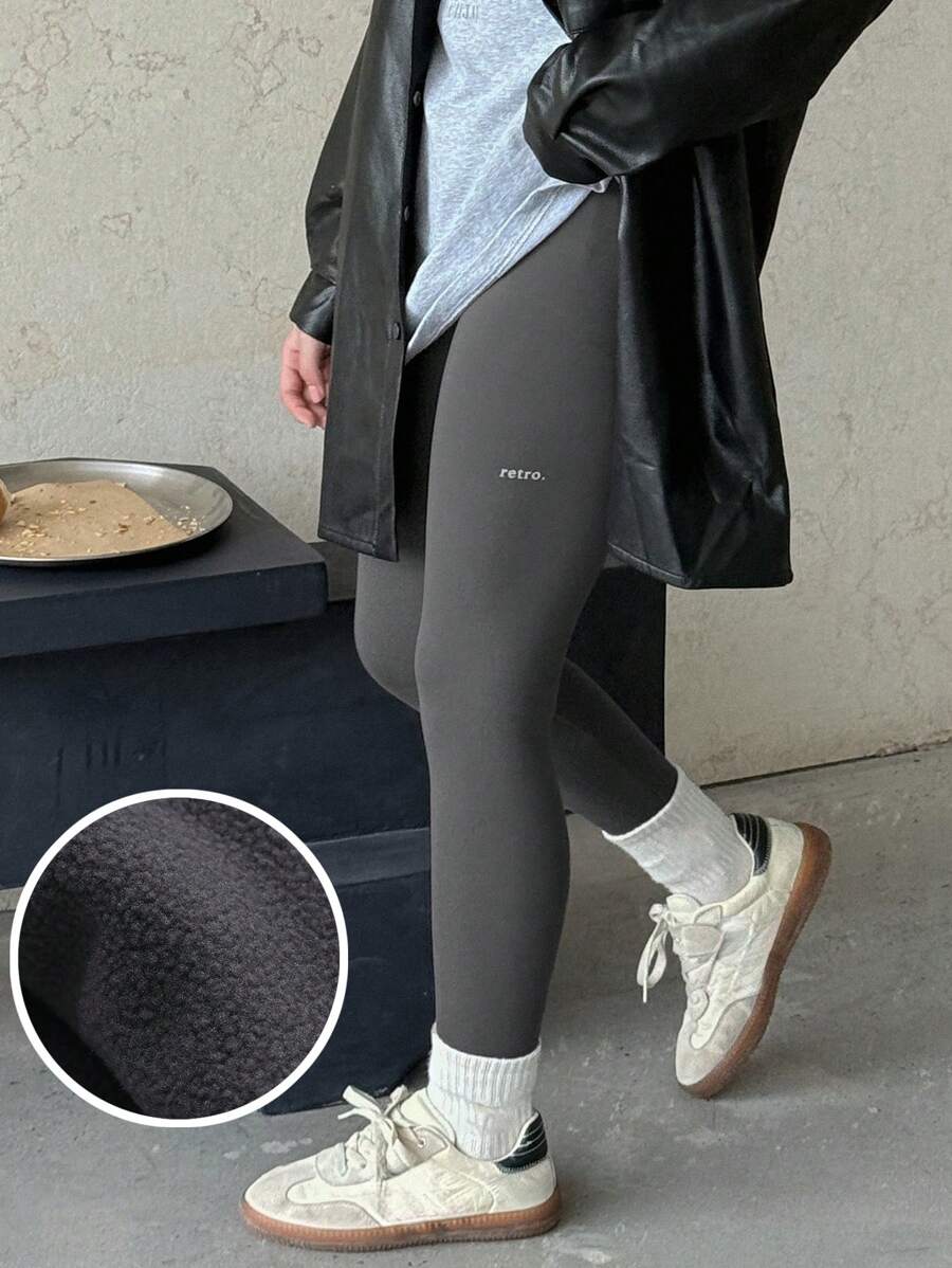 Dazy Kids Tween Girl Letter Print Leggings For Fall,Thermal Lined