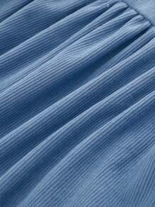 Cozy Pixies 女婴花卉印花荷叶边领长袖束腰连衣裙