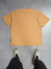 Manfinity Streetrush T-shirt graphique d'été décontracté et oversize avec slogan pour hommes