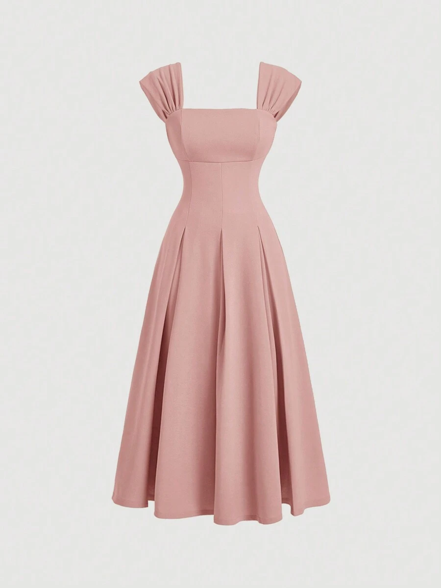 SHEIN MOD 褶皱伞形长裙、礼服、秋季女装、巡游女装、90 年代服装、衣服、伴娘服、晚宴服装返校节礼服、仙女核心、老钱、文艺复兴