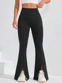 1 Stück Damen einfarbige hochbundige slim fit Sporthose, Lässig für den täglichen Gebrauch
