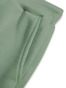 Manfinity Homme Men's Letter Print Front Tie Casual Simple Pants, Daily Wear - Mint Green - View 3