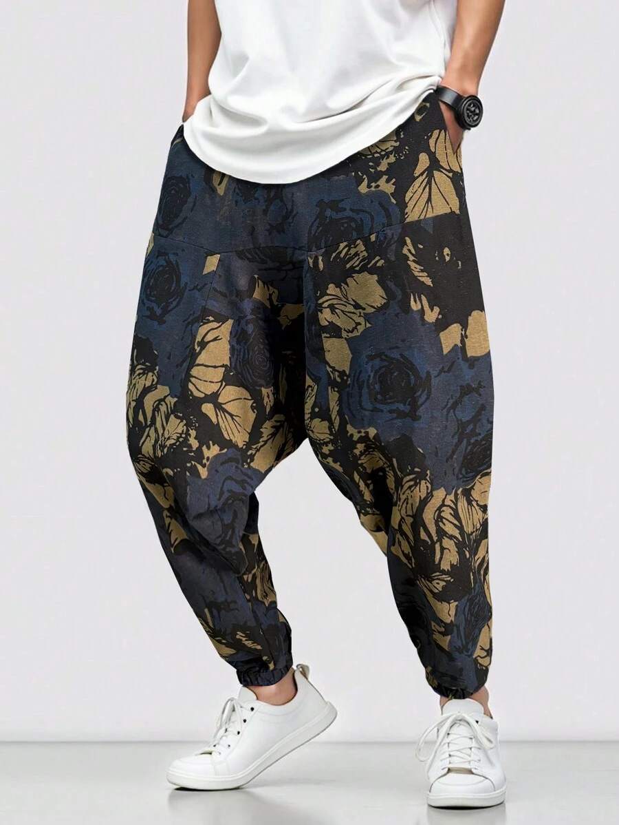 Manfinity RSRT Quần dài thường ngày in hoa dành cho nam, mặc hàng ngày - Nhiều màu - Xem 1