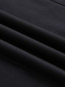 Manfinity VCAY بلوزة هودي كتف منسدل مطبوعة بالحروف مبرزة، بلوزة هودي طويلة الأكمام للخروج باللون الأسود، هدايا للأصدقاء والزوج والحبيب، مناسبة للخريف والشتاء